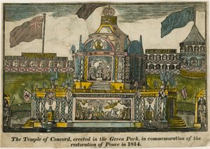 Temple of Concord for å feire freden i 1814 av English School