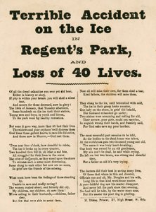 Forferdelig ulykke på isen ved Regents Park, London av English School