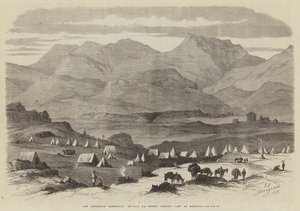 Abessinierekspedisjonen, general Sir Robert Napiers leir ved Adigerat (gravering) av English School