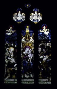 The Adoration of the Magi (farget glass) av English School