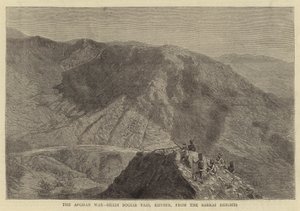 Den afghanske krigen, Shadi Bogiar Pass, Khyber, fra Sarkai-høydene (gravering) av English School