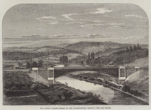 Albert Edward Bridge of the Coalbrookdale Railway over Severn (gravering) av English School