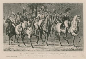 De allierte suverene deltar på en anmeldelse i Hyde Park, 1814 av English School