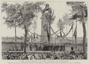 Årsdagen for slaget ved Waterloo (gravering) av English School