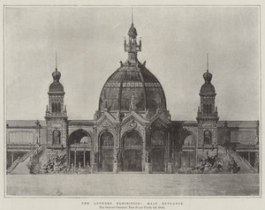 Antwerpen-utstillingen, hovedinngang (gravering) av English School