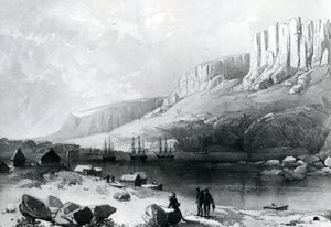 The Arctic Squadron i Leevely havn, Island of Disco, Coast of Greenland av English School