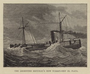 Den argentinske republikkens nye turret-skip el Plata (gravering) av English School