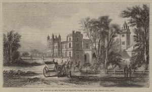 Hennes Majestets ankomst til Drayton Manor, setet til Sir Robert Peel, Baronet av English School