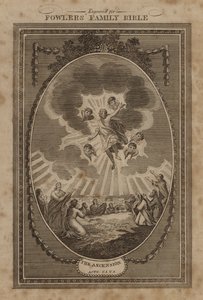 Himmelfarten, Apostlenes gjerninger, kapittel 1, vers 9 (gravering) av English School