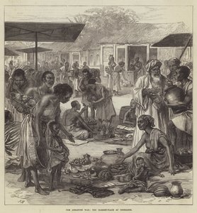 Ashantee-krigen, markedsplassen ved Coomassie (gravering) av English School
