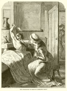 Mordet på Marat av Charlotte Corday av English School