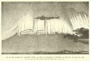 Nordlyset, sett ved Bossokop i Finmark, 19. januar 1839, kl. 19.40, på sørsiden av himmelen av English School