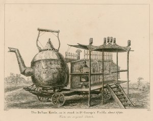 The Balloon Kettle, slik den sto i St Georges Fields, London, rundt 1790 av English School