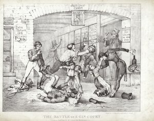 Slaget ved A-Gin-Court (akvatint)