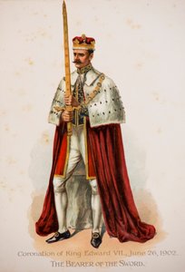 Bæreren av sverdet ved kroningen av kong Edward VII av English School
