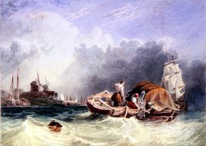 Begynnelsen på en storm (akvarell) av English School