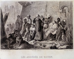 De beleirede av Rouen (gravering) av English School
