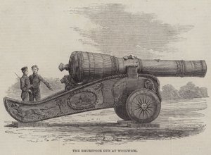 The Bhurtpore Gun at Woolwich (gravering) av English School