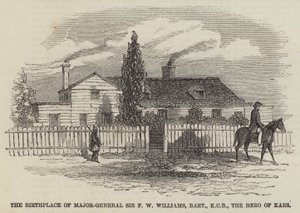 Fødestedet til generalmajor Sir F W Williams, Baronet, KCB, Helten til Kars (gravering) av English School
