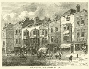 The Borough, High Street, im Jahr 1825 von English School