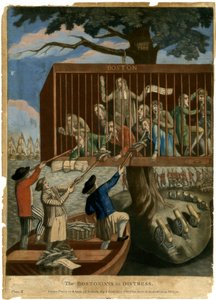 The Bostonians i nød, 1774 av English School