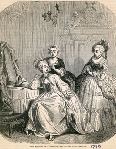 Boudoiren til en parisisk dame i det siste århundre, 1789 av English School