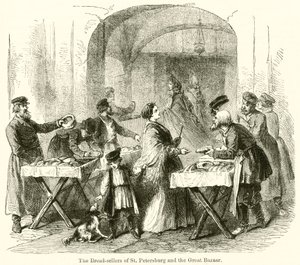 Brødselgerne i St. Petersburg og den store basaren (gravering) av English School