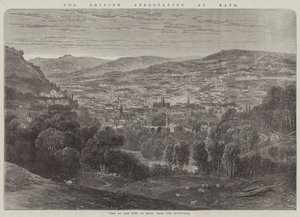 Den britiske foreningen i Bath, utsikt over byen Bath, fra sør-øst (gravering) av English School