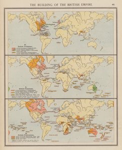 Byggingen av det britiske imperiet (fargelitografi) av English School