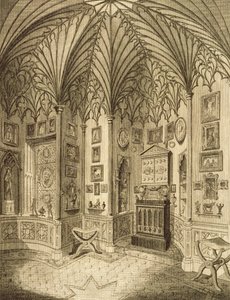 The Cabinet, gravert av T. Morris, fra Description of Strawberry Hill av Horace Walton, 1784 av English School