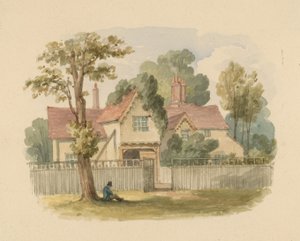 The Cake House, Hyde Park, London (wc på papir) av English School
