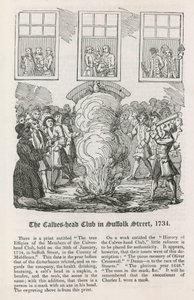 The Calves Head Club i Suffolk Street, 1734 av English School