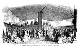 The Canterbury Settlement, New Zealand - skisse om bord på Randolph Emigrant-skipet, 1850 av English School