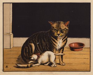 Katten (fargelitografi) av English School