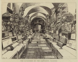 Kapusinernes katakomber, Palermo (gravering) av English School