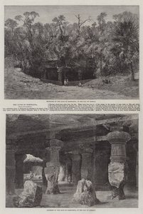 The Caves of Elephanta (gravering) av English School