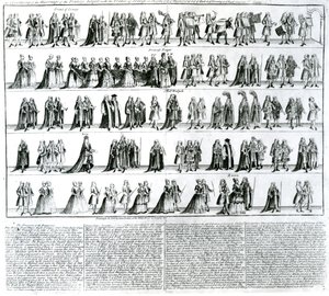 Seremonien for bryllupet til prinsesse Royal med prinsen av Orange, 1734 av English School