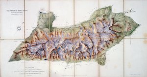 The Chain of Mont Blanc, fra en faktisk undersøkelse i 1863 av A. Adams Reilly, publisert i A Record of Mountain Adventure and Scientific Observation for Alpine Club, 1865 av English School