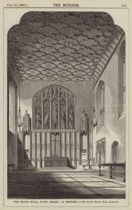 The Chapel Royal, Savoy, Strand, som restaurert, Mr Sydney Smirke, RA, arkitekt (gravering) av English School