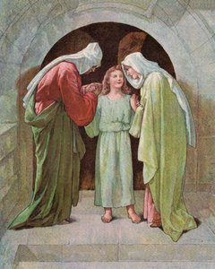 Jesusbarnet i tempelet (fargelitografi) av English School