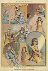 Bibelens barn: Det tjenestegjørende barnet (chromolitho) av English School