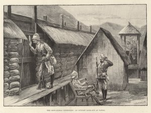Chin-Lushai-ekspedisjonen, en utpost ser ut på Yawhi (gravering) av English School