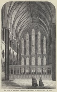 The Choir of Worcester Cathedral (gravering) av English School