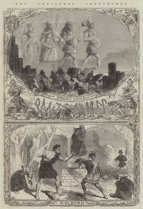 The Christmas Pantomimes (gravering) av English School