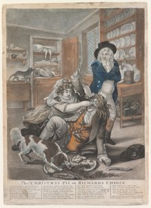 The Christmas Pie or Richards Choice, 1795 (håndfarget gravering) av English School