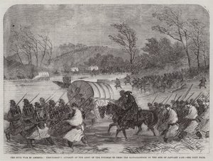 Borgerkrigen i Amerika, mislykket forsøk fra Army of the Potomac på å krysse Rappahannock 20. januar sist (gravering) av English School