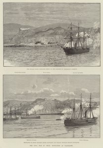 Borgerkrigen i Chile, fiendtlighetene ved Valparaiso (gravering) av English School