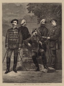 Borgerkrigen i Spania, Don Carlos og hans stab (gravering) av English School