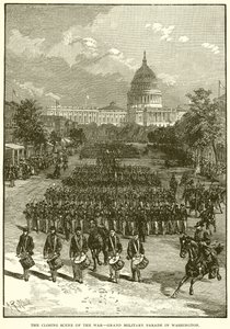 Avslutningsscenen for krigen - Grand Military Parade i Washington av English School