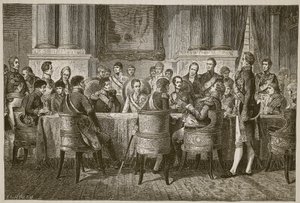 The Congress of Vienna, illustrasjon fra Cassells Illustrated History of England (sepia-foto) av English School